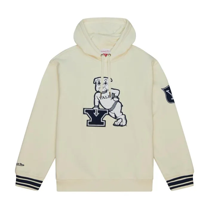 Mitchell and Ness Chainstitch Heavyweight Hoodie Retro Yale University Men Hoodies and Sweatshirts