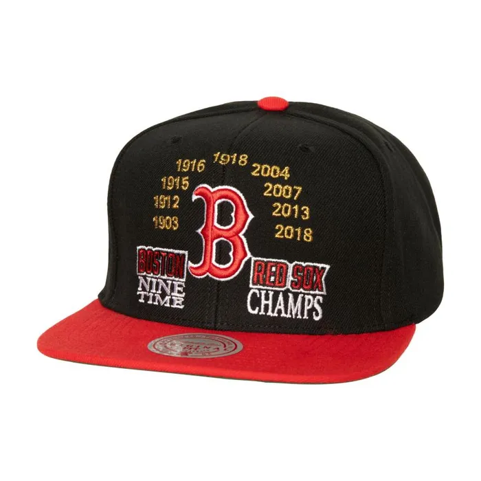 Mitchell and Ness Champ Is Here Snapback Boston Red Sox Men Hats and Headwear Mitchell and Ness Champ Is Here Snapback Boston Red Sox Men Hats and Headwear