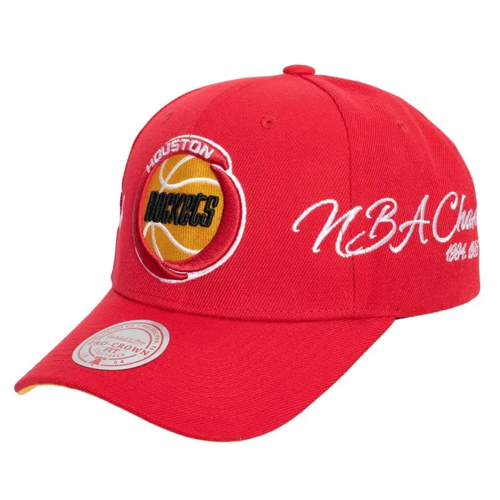 Mitchell and Ness Champ Wrap Pro Snapback HWC Houston Rockets Men Hats and Headwear Mitchell and Ness Champ Wrap Pro Snapback HWC Houston Rockets Men Hats and Headwear