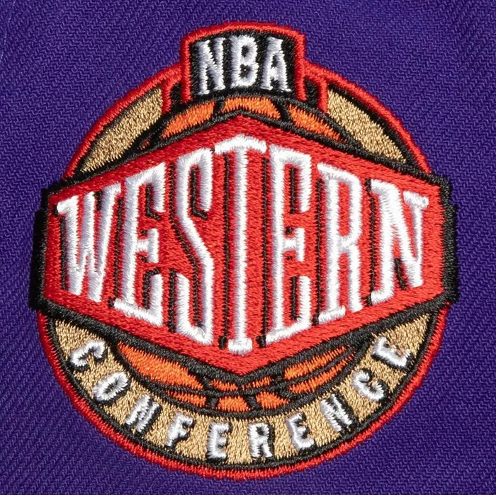 Mitchell and Ness Conference Patch Snapback Los Angeles Lakers Men Hats and Headwear Mitchell and Ness Conference Patch Snapback Los Angeles Lakers Men Hats and Headwear