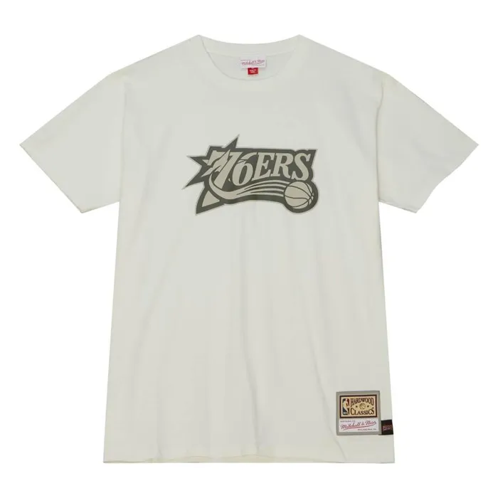 Mitchell and Ness Cream SS Tee Philadelphia 76ers Men TShirts and Tops