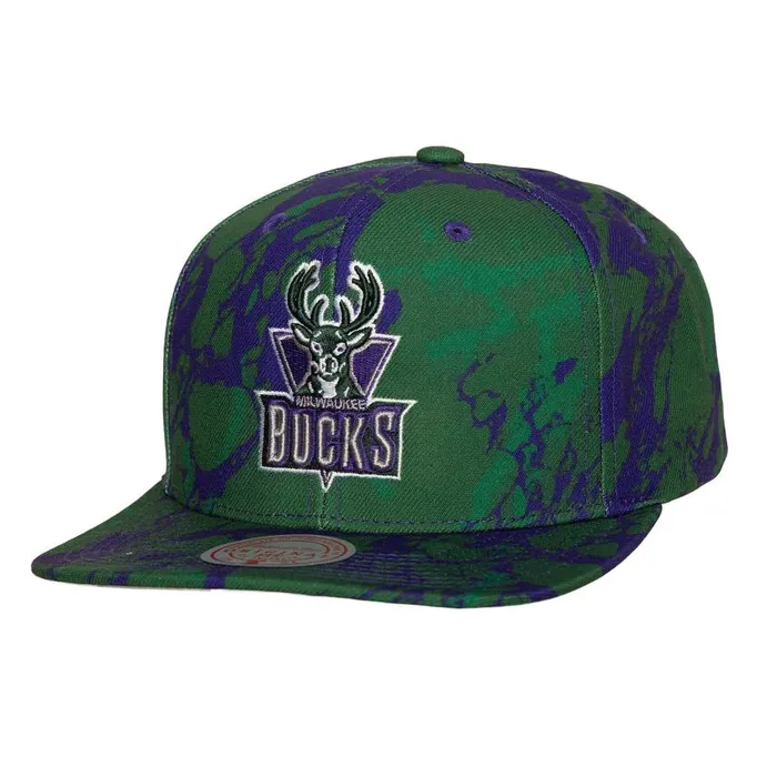 Mitchell and Ness Down For All Snapback HWC Milwaukee Bucks Men Hats and Headwear Mitchell and Ness Down For All Snapback HWC Milwaukee Bucks Men Hats and Headwear