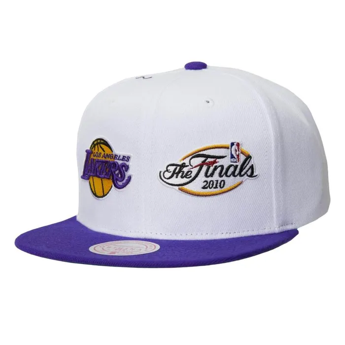 Mitchell and Ness Dual Whammy Snapback Los Angeles Lakers Men Hats and Headwear Mitchell and Ness Dual Whammy Snapback Los Angeles Lakers Men Hats and Headwear