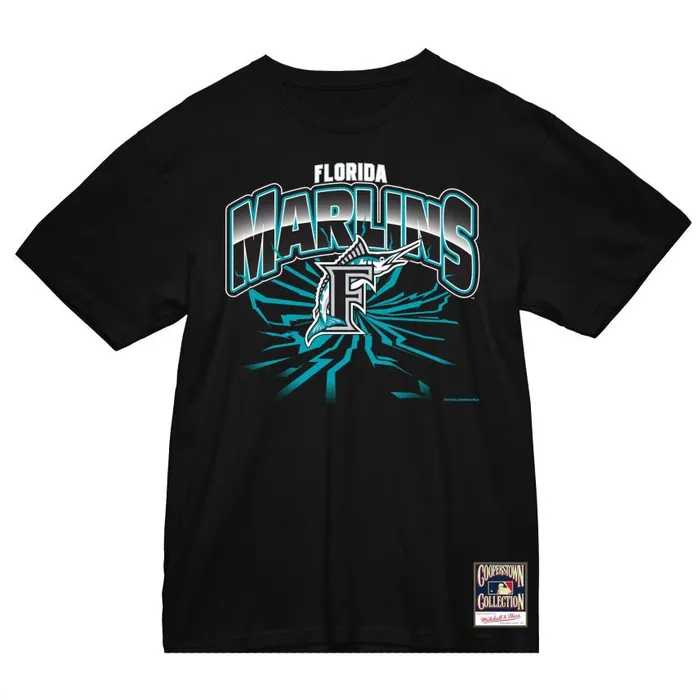 Mitchell and Ness Earthquake Tee Florida Marlins Men TShirts and Tops