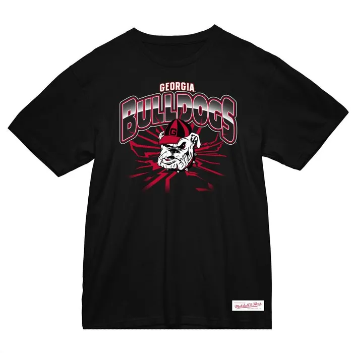 Mitchell and Ness Earthquake Tee University Of Georgia Men TShirts and Tops