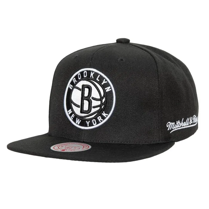 Mitchell and Ness English Dropback Snapback Brooklyn Nets Men Hats and Headwear Mitchell and Ness English Dropback Snapback Brooklyn Nets Men Hats and Headwear