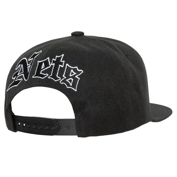 Mitchell and Ness English Dropback Snapback Brooklyn Nets Men Hats and Headwear