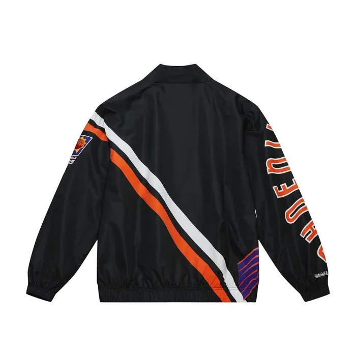 Mitchell and Ness Exploded Logo Warm Up Jacket Phoenix Suns Men Jackets and Outerwear