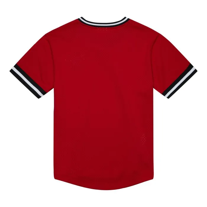 Mitchell and Ness Fashion Mesh VNeck Vintage Logo Miami Heat Men TShirts and Tops