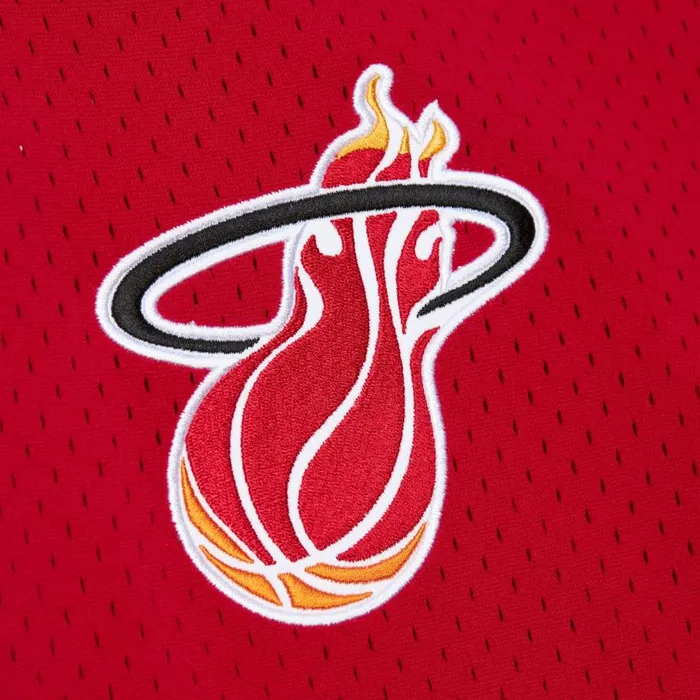 Mitchell and Ness Fashion Mesh VNeck Vintage Logo Miami Heat Men TShirts and Tops