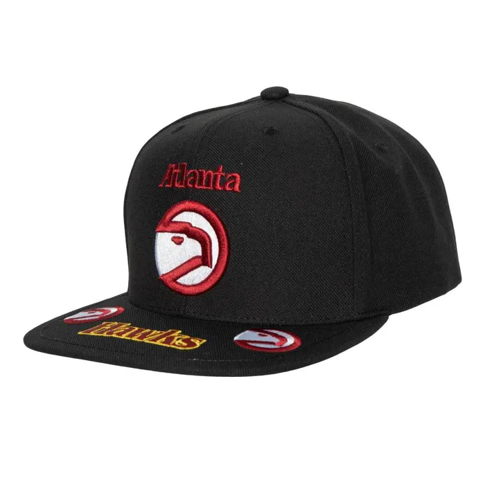 Mitchell and Ness Front Loaded Snapback HWC Atlanta Hawks Men Hats and Headwear Mitchell and Ness Front Loaded Snapback HWC Atlanta Hawks Men Hats and Headwear