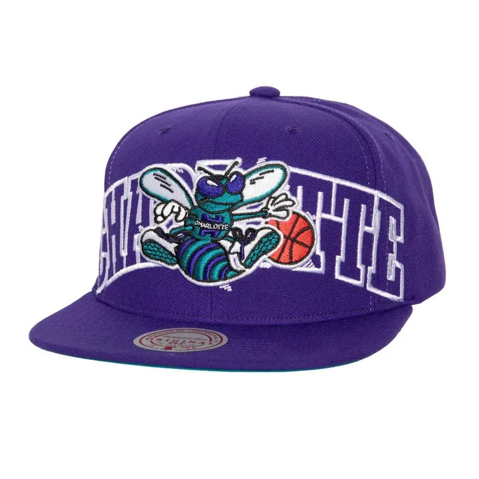Mitchell and Ness Full Frontal Snapback HWC Charlotte Hornets Men Hats and Headwear