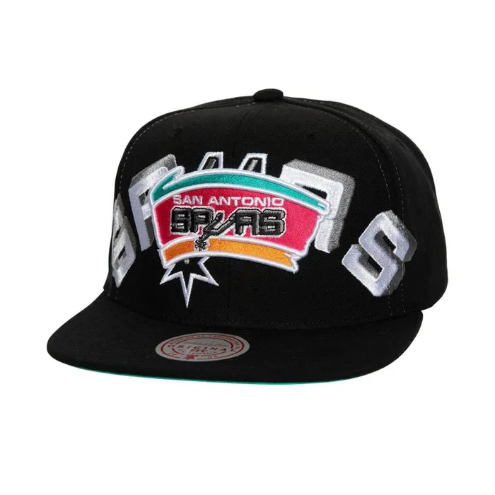 Mitchell and Ness Full Frontal Snapback HWC San Antonio Spurs Men Hats and Headwear Mitchell and Ness Full Frontal Snapback HWC San Antonio Spurs Men Hats and Headwear