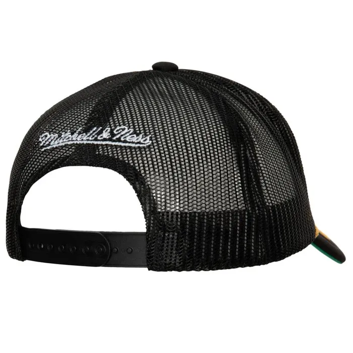 Mitchell and Ness Gold Leaf Trucker Brooklyn Nets Men Hats and Headwear Mitchell and Ness Gold Leaf Trucker Brooklyn Nets Men Hats and Headwear