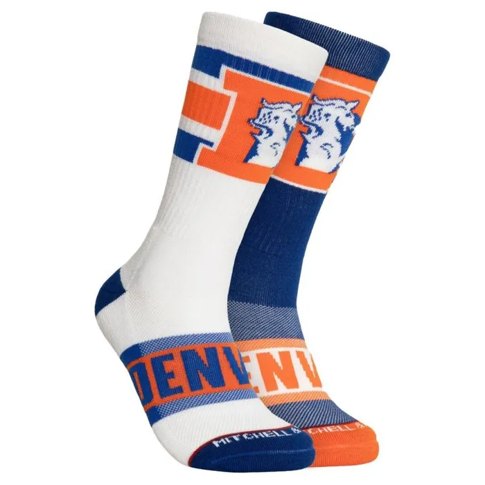 Mitchell and Ness Hail Mary Crew Socks Denver Broncos Men Socks