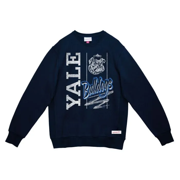 Mitchell and Ness Halftime Script Crew Yale University Men Hoodies and Sweatshirts