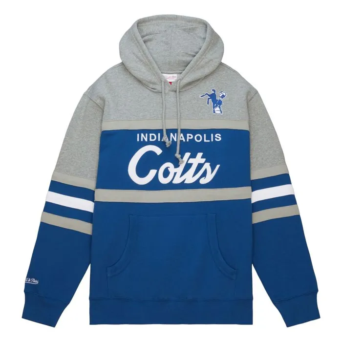 Mitchell and Ness Head Coach Hoodie Indianapolis Colts Men Hoodies and Sweatshirts