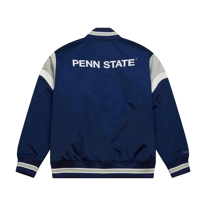 Mitchell and Ness Heavyweight Satin Jacket Penn State University Men Jackets and Outerwear