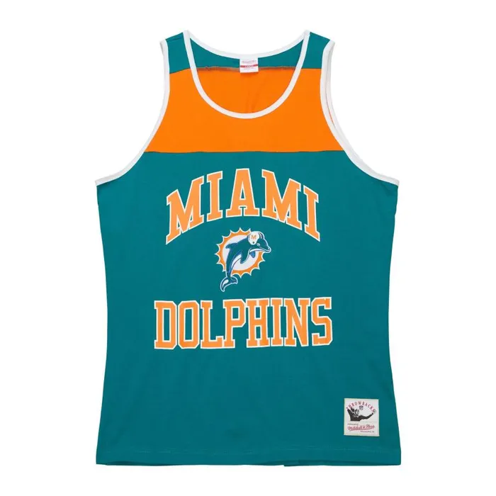 Mitchell and Ness Heritage Color Blocked Tank Top Miami Dolphins Men TShirts and Tops Mitchell and Ness Heritage Color Blocked Tank Top Miami Dolphins Men TShirts and Tops