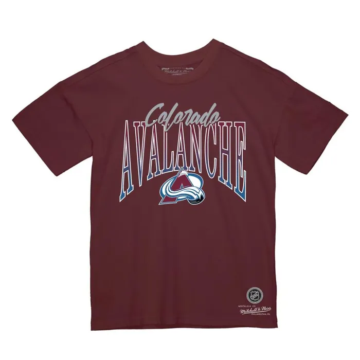 Mitchell and Ness Hip Check Tee Colorado Avalanche Men TShirts and Tops