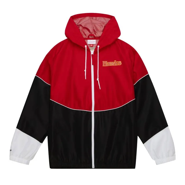 Mitchell and Ness Home Team Lightweight Windbreaker Atlanta Hawks Men Jackets and Outerwear