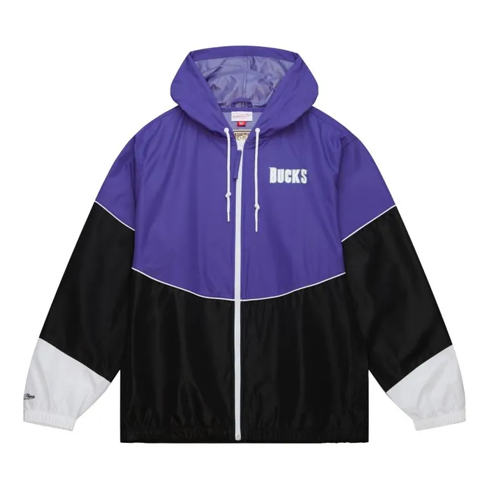 Mitchell and Ness Home Team Lightweight Windbreaker Milwaukee Bucks Men Jackets and Outerwear