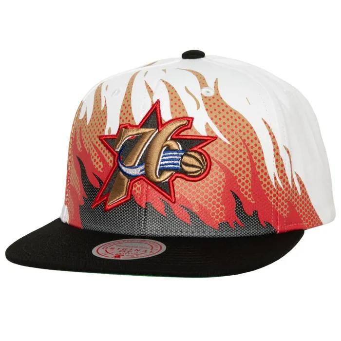 Mitchell and Ness Hot Fire Snapback HWC Philadelphia 76ers Men Hats and Headwear Mitchell and Ness Hot Fire Snapback HWC Philadelphia 76ers Men Hats and Headwear