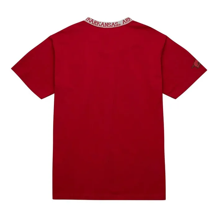 Mitchell and Ness Jacquard Ringer SS Tee Current Logo University Of Arkansas Men TShirts and Tops Mitchell and Ness Jacquard Ringer SS Tee Current Logo University Of Arkansas Men TShirts and Tops