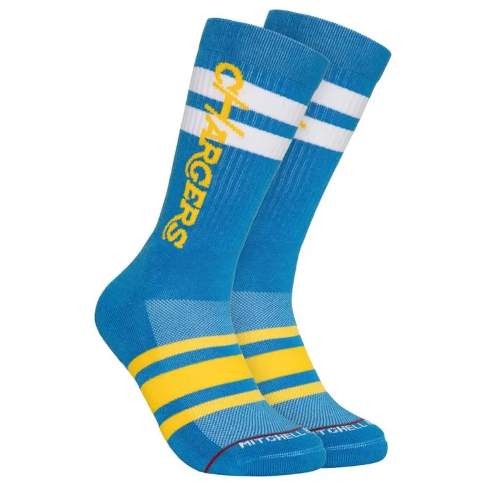 Mitchell and Ness Lateral Crew Socks Los Angeles Chargers Men Socks