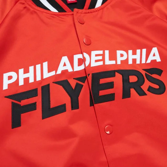 Mitchell and Ness Lightweight Satin Jacket Current Logo Philadelphia Flyers Men Jackets and Outerwear Mitchell and Ness Lightweight Satin Jacket Current Logo Philadelphia Flyers Men Jackets and Outerwear