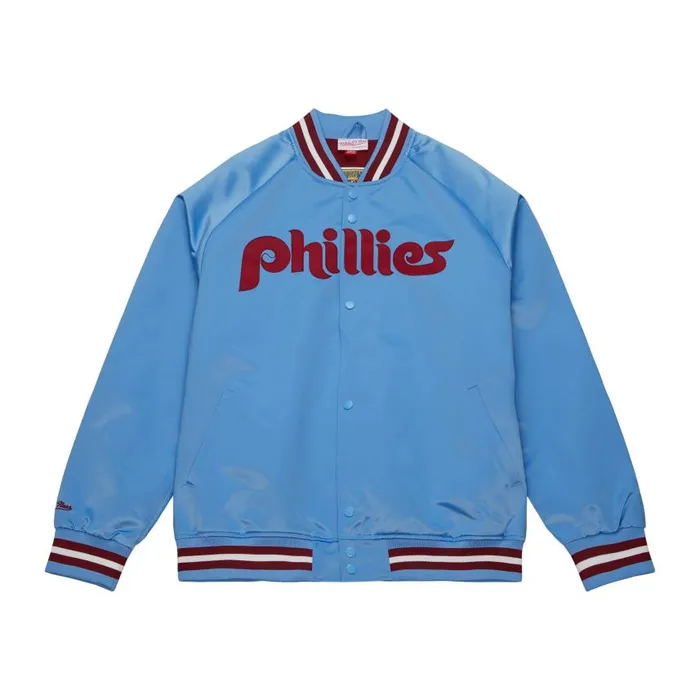 Mitchell and Ness Lightweight Satin Jacket Philadelphia Phillies Men Jackets and Outerwear