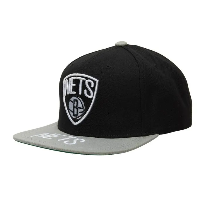 Mitchell and Ness Logo Bill Snapback Brooklyn Nets Men Hats and Headwear