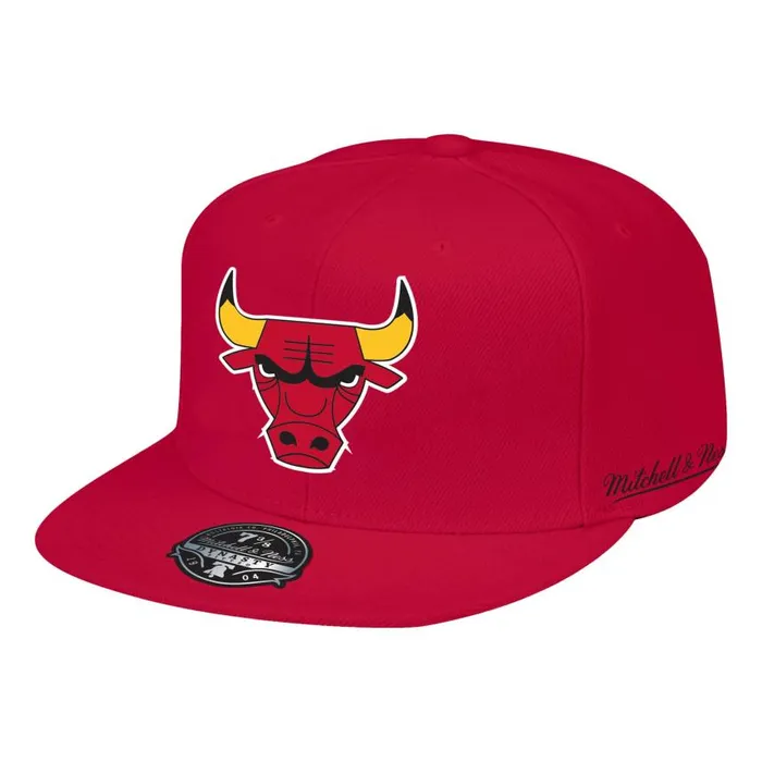 Mitchell and Ness Logo History Fitted HWC Chicago Bulls Men Hats and Headwear