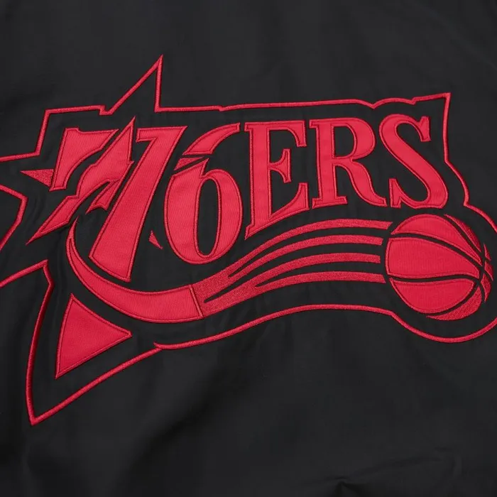 Mitchell and Ness MandN X Melody Ehsani Satin Jacket Philadelphia 76ers Women Jackets and Outerwear Mitchell and Ness MandN X Melody Ehsani Satin Jacket Philadelphia 76ers Women Jackets and Outerwear
