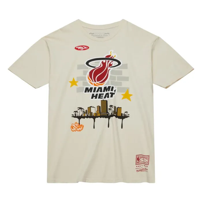 Mitchell and Ness MandN X Tats Cru City Tee Miami Heat Men TShirts and Tops