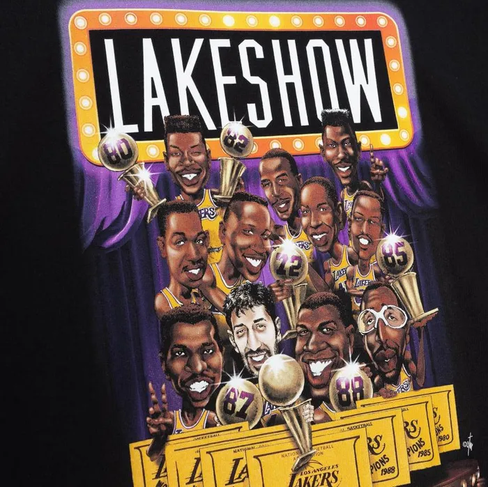 Mitchell and Ness NBA Lake Show Tee Lakers Men TShirts and Tops Mitchell and Ness NBA Lake Show Tee Lakers Men TShirts and Tops