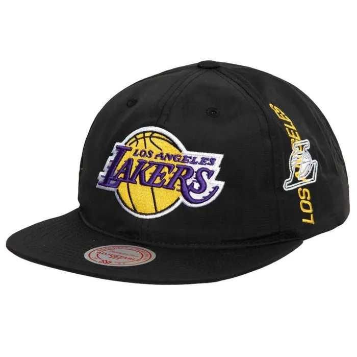 Mitchell and Ness Nylon Szn Deadstock Snapback Los Angeles Lakers Men Hats and Headwear Mitchell and Ness Nylon Szn Deadstock Snapback Los Angeles Lakers Men Hats and Headwear