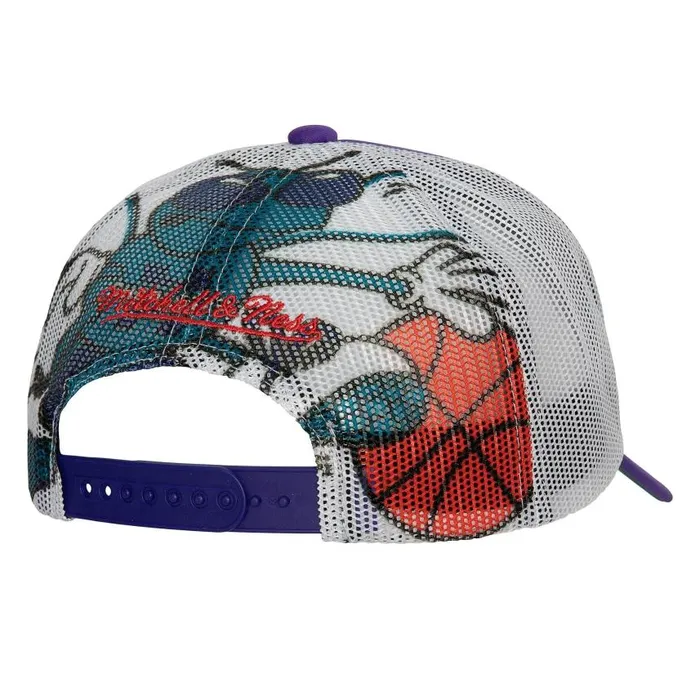 Mitchell and Ness Off The Backboard Trucker Snapback HWC Charlotte Hornets Men Hats and Headwear