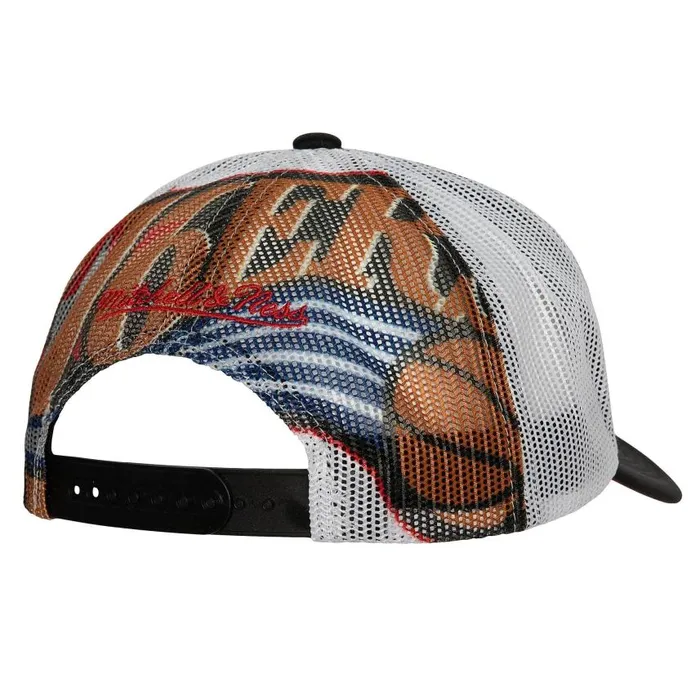 Mitchell and Ness Off The Backboard Trucker Snapback HWC Philadelphia 76ers Men Hats and Headwear