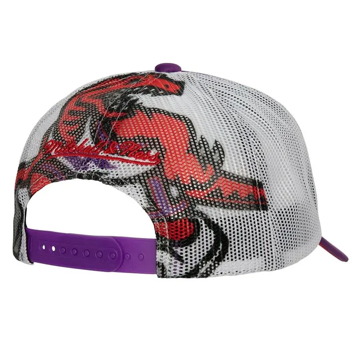 Mitchell and Ness Off The Backboard Trucker Snapback HWC Toronto Raptors Men Hats and Headwear