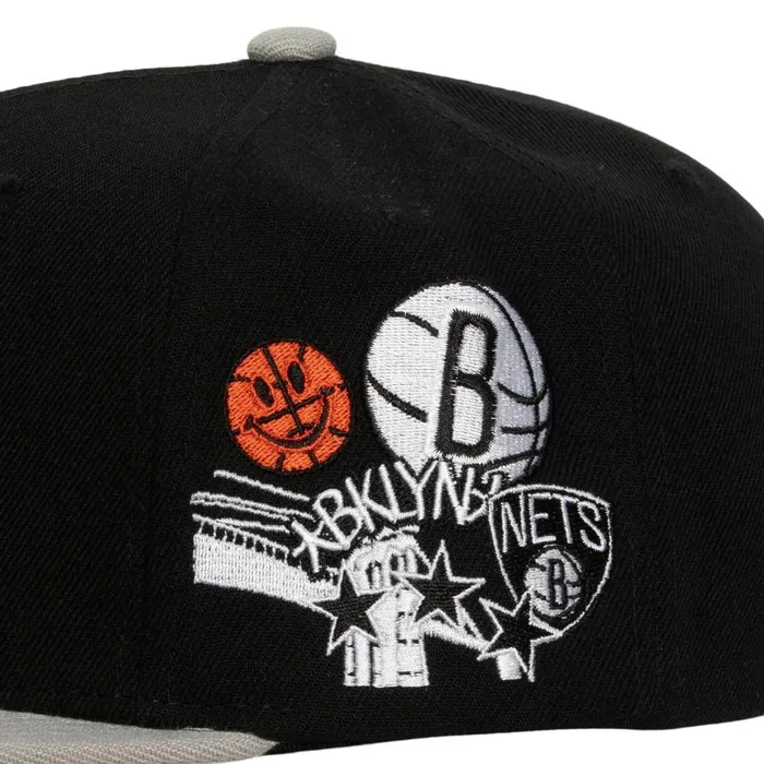Mitchell and Ness Patch Overload Snapback Brooklyn Nets Men Hats and Headwear Mitchell and Ness Patch Overload Snapback Brooklyn Nets Men Hats and Headwear