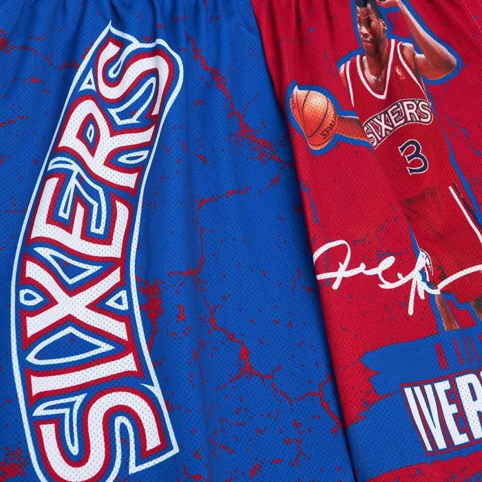 Mitchell and Ness Player Burst Mesh Shorts Philadelphia 76ers Allen Iverson Men Shorts Mitchell and Ness Player Burst Mesh Shorts Philadelphia 76ers Allen Iverson Men Shorts