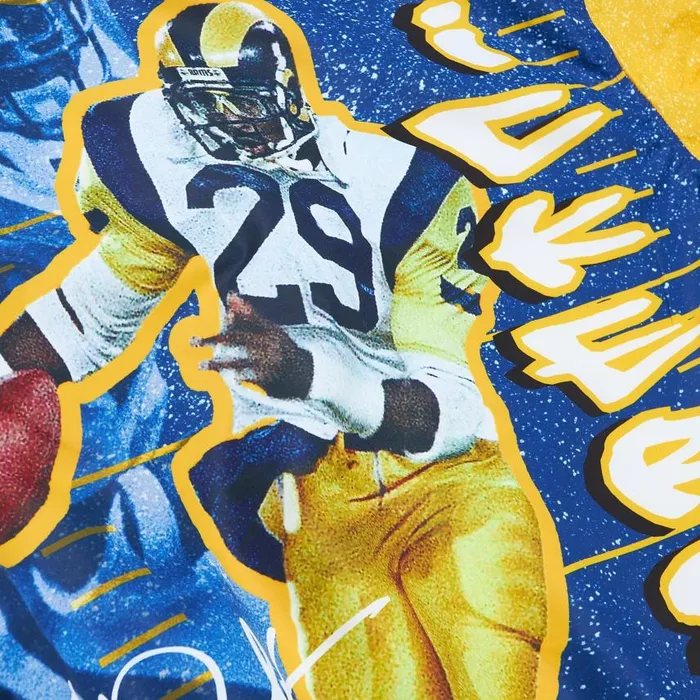 Mitchell and Ness Player Burst Warm Up Jacket Los Angeles Rams Eric Dickerson Men Jackets and Outerwear Mitchell and Ness Player Burst Warm Up Jacket Los Angeles Rams Eric Dickerson Men Jackets and Outerwear