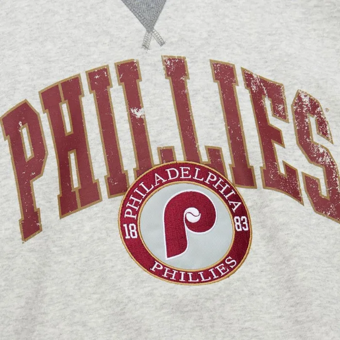 Mitchell and Ness Premium Fleece Crew Vintage Logo Philadelphia Phillies Men Hoodies and Sweatshirts Mitchell and Ness Premium Fleece Crew Vintage Logo Philadelphia Phillies Men Hoodies and Sweatshirts
