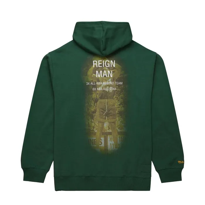 Mitchell and Ness Premium NandN Player Fleece Vintage Logo Seattle Supersonics Shawn Kemp Men Hoodies and Sweatshirts