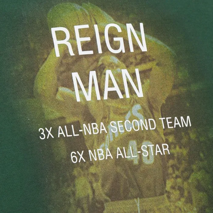Mitchell and Ness Premium NandN Player Fleece Vintage Logo Seattle Supersonics Shawn Kemp Men Hoodies and Sweatshirts