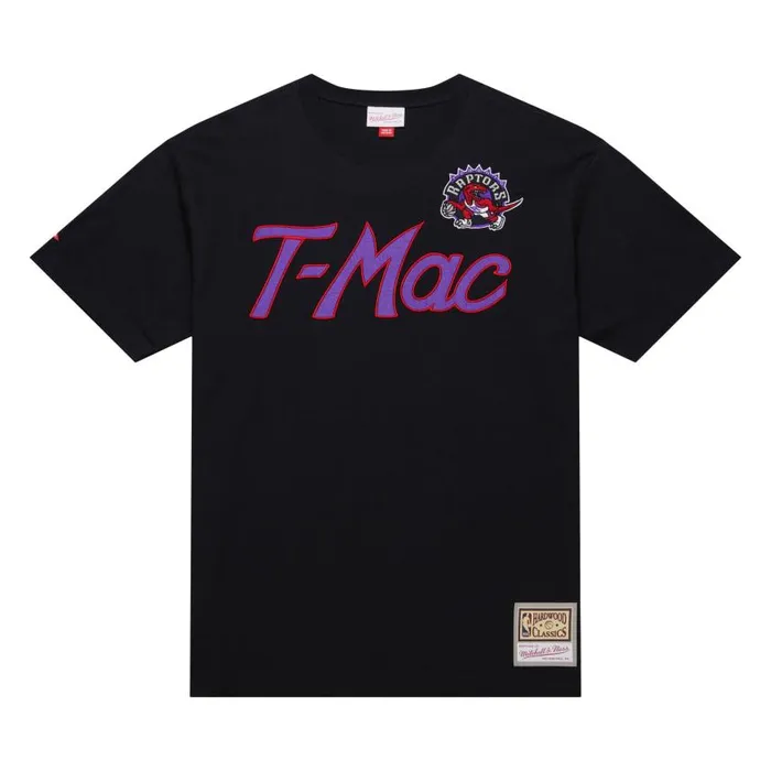 Mitchell and Ness Premium Nickname SS Tee Vintage Logo Toronto Raptors Tracy Mcgrady Men TShirts and Tops