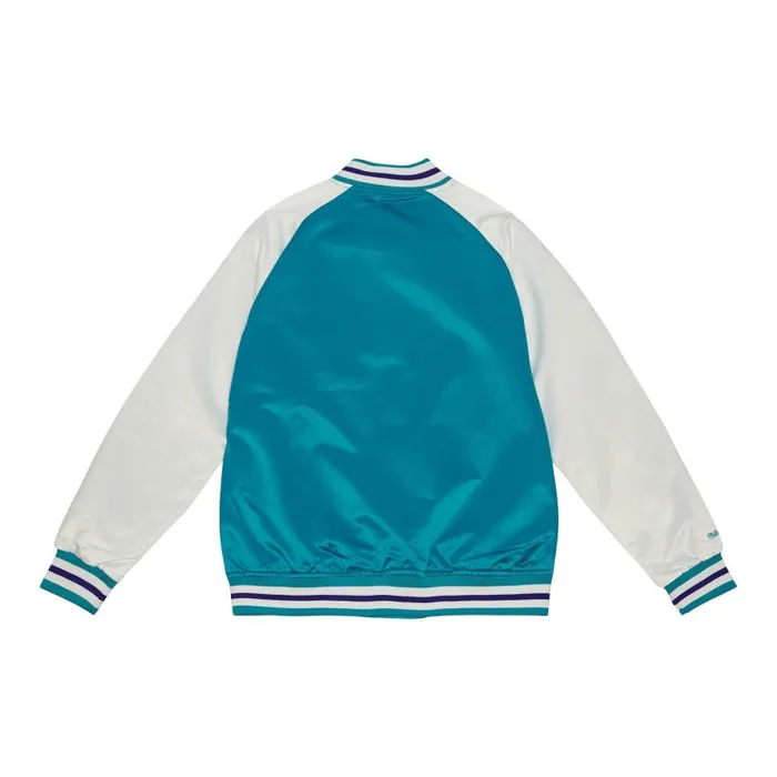 Mitchell and Ness Primetime Lightweight Satin Jacket Charlotte Hornets Men Jackets and Outerwear Mitchell and Ness Primetime Lightweight Satin Jacket Charlotte Hornets Men Jackets and Outerwear