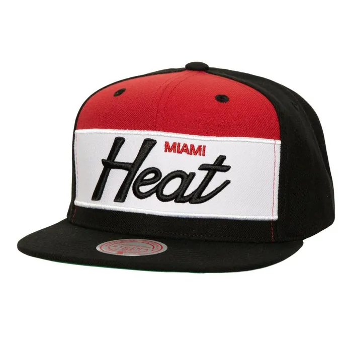 Mitchell and Ness Retro Sport Snapback HWC Miami Heat Men Hats and Headwear