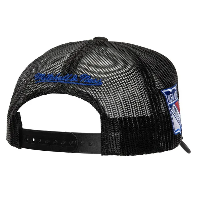 Mitchell and Ness Script Trucker New York Rangers Men Hats and Headwear Mitchell and Ness Script Trucker New York Rangers Men Hats and Headwear